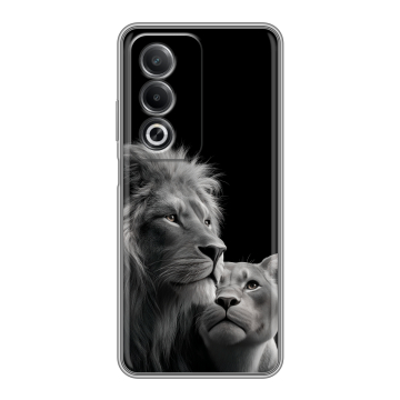 Силиконовый чехол на OPPO A3 Pro с принтом Лев кошки Силиконовый чехол на OPPO A3 Pro с принтом Лев кошки