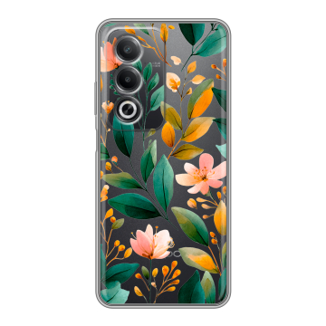 Силиконовый чехол на OPPO A3 Pro с принтом Цветы паттерн Силиконовый чехол на OPPO A3 Pro с принтом Цветы паттерн