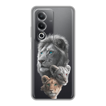 Силиконовый чехол на OPPO A3 Pro с принтом Львы Силиконовый чехол на OPPO A3 Pro с принтом Львы