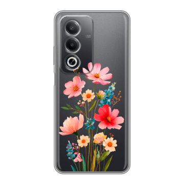 Силиконовый чехол на OPPO A3 Pro с принтом Цветы Силиконовый чехол на OPPO A3 Pro с принтом Цветы