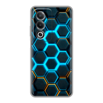 Силиконовый чехол на OPPO A3 Pro с принтом Неоновые соты Силиконовый чехол на OPPO A3 Pro с принтом Неоновые соты