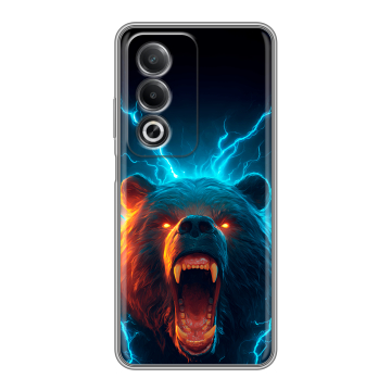 Силиконовый чехол на OPPO A3 Pro с принтом Медведь Силиконовый чехол на OPPO A3 Pro с принтом Медведь