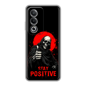 Силиконовый чехол на OPPO A3 Pro с принтом смешной скелет Силиконовый чехол на OPPO A3 Pro с принтом смешной скелет