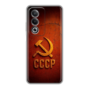 Силиконовый чехол на OPPO A3 Pro с принтом Флаг Герб СССР Силиконовый чехол на OPPO A3 Pro с принтом Флаг Герб СССР