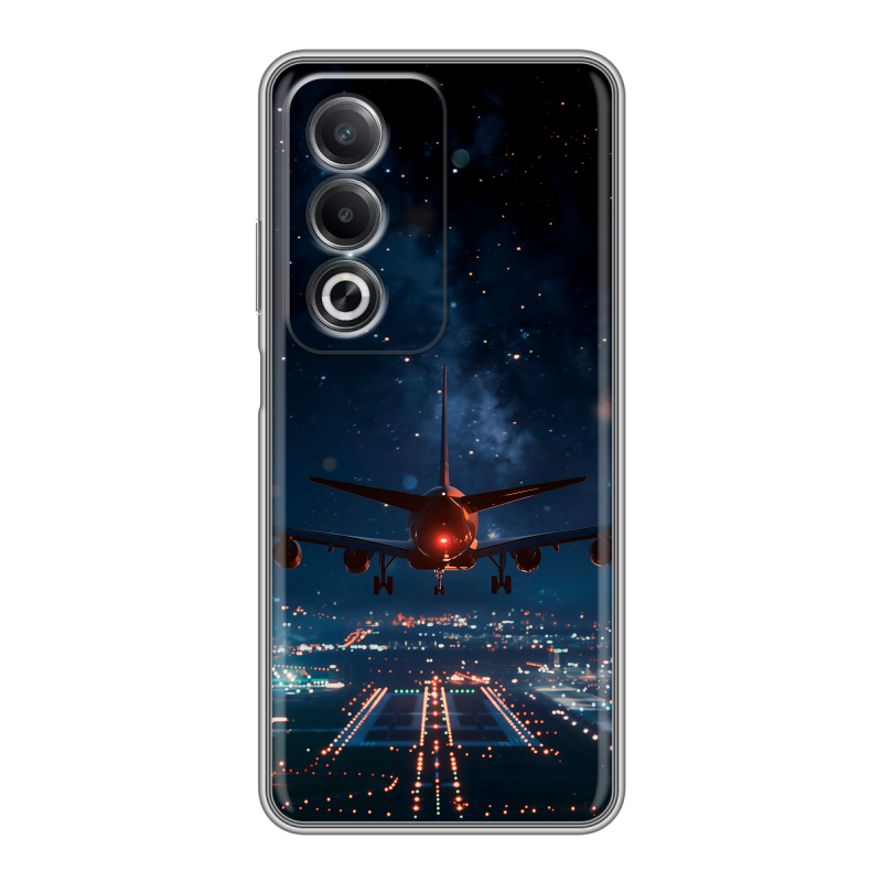Силиконовый чехол на OPPO A3 Pro с принтом самолет Силиконовый чехол на OPPO A3 Pro с принтом самолет