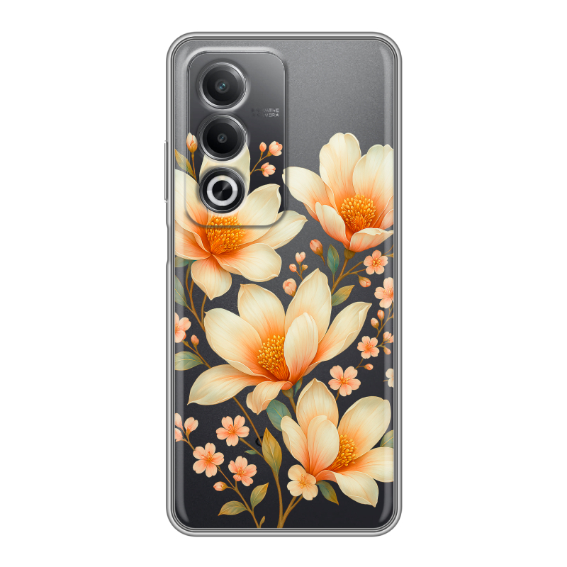 Силиконовый чехол на OPPO A3 Pro с принтом Цветы Силиконовый чехол на OPPO A3 Pro с принтом Цветы