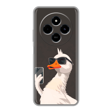 Силиконовый чехол на Xiaomi RedMi 14C с принтом утка в очках Силиконовый чехол на Xiaomi RedMi 14C с принтом утка в очках