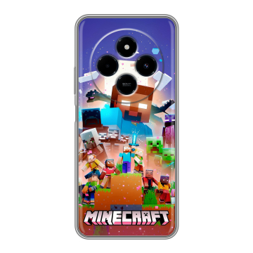 Силиконовый чехол на Xiaomi RedMi 14C с принтом Майнкрафт Minecraft Силиконовый чехол на Xiaomi RedMi 14C с принтом Майнкрафт Minecraft