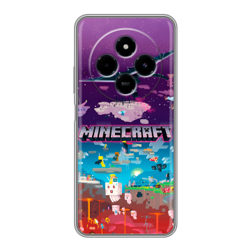 Силиконовый чехол на Xiaomi RedMi 14C с принтом Майнкрафт Minecraft Силиконовый чехол на Xiaomi RedMi 14C с принтом Майнкрафт Minecraft