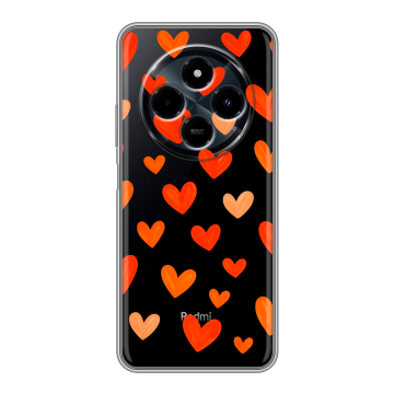 Силиконовый чехол на Xiaomi RedMi 14C с принтом Сердечки Силиконовый чехол на Xiaomi RedMi 14C с принтом Сердечки