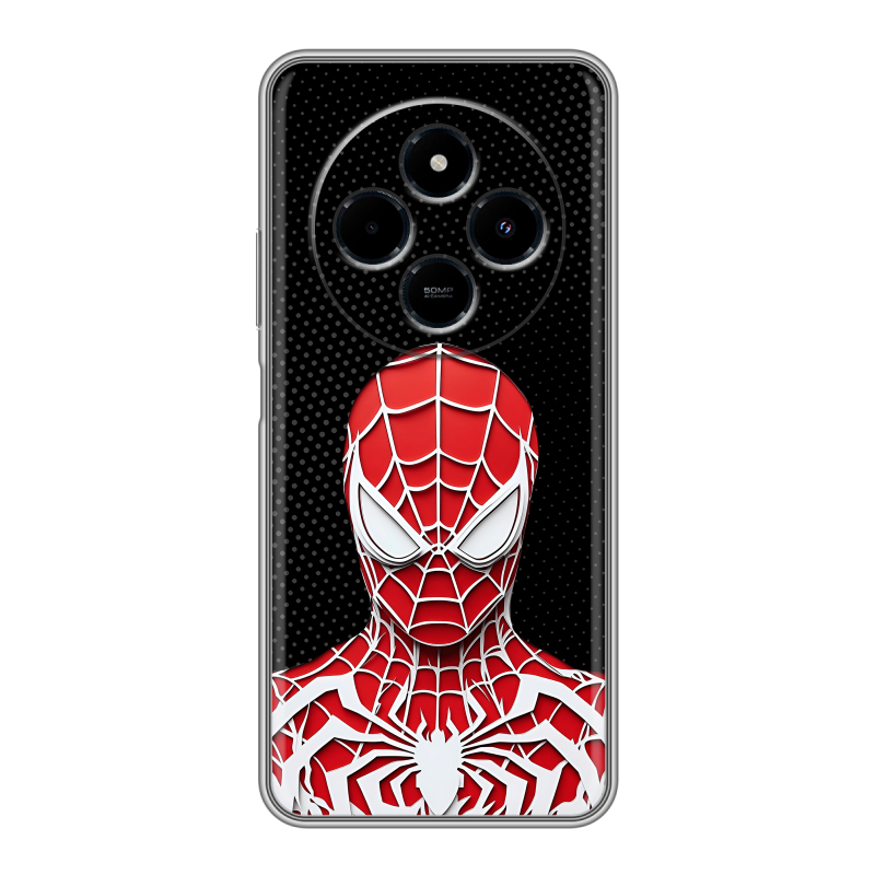 Силиконовый чехол на Xiaomi RedMi 14C с принтом человек паук spiderman Силиконовый чехол на Xiaomi RedMi 14C с принтом человек паук spiderman