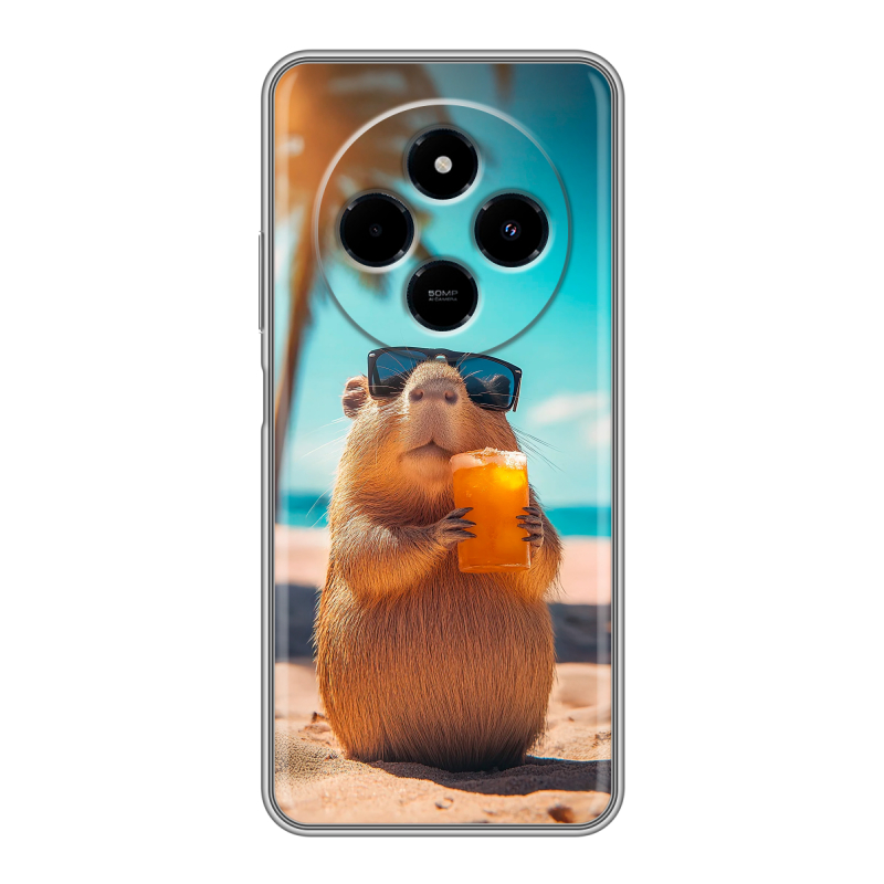 Силиконовый чехол на Xiaomi RedMi 14C с принтом Капибара Силиконовый чехол на Xiaomi RedMi 14C с принтом Капибара
