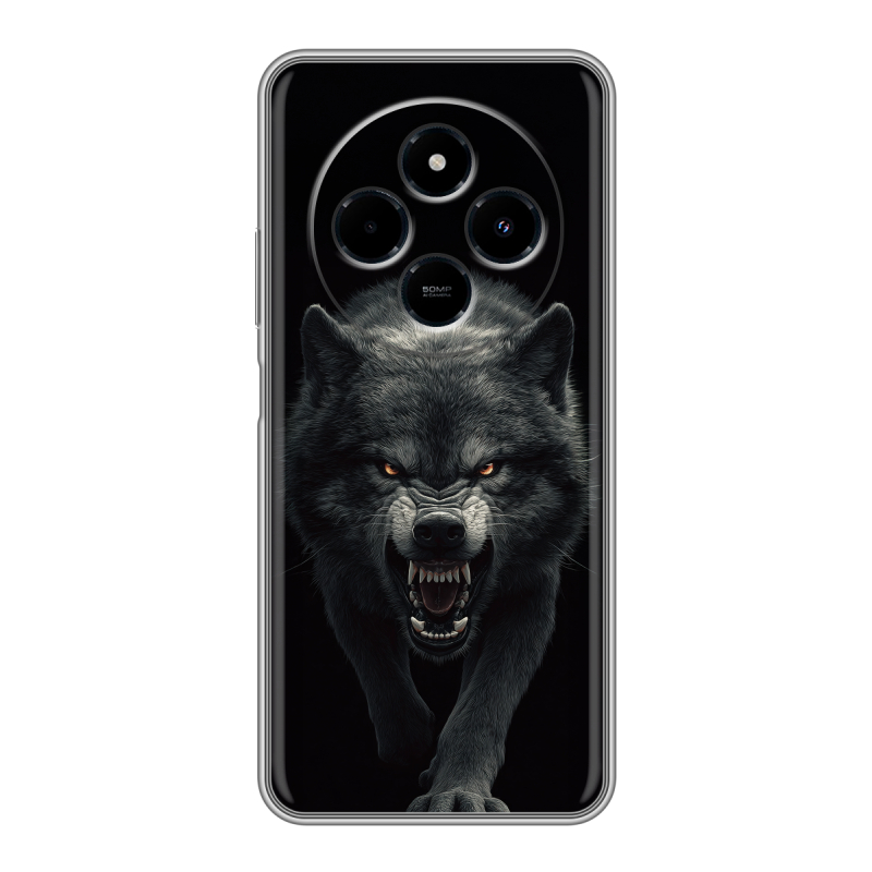 Силиконовый чехол на Xiaomi RedMi 14C с принтом Волк Силиконовый чехол на Xiaomi RedMi 14C с принтом Волк