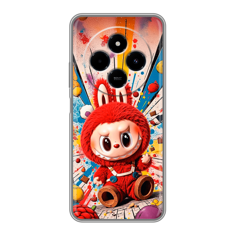 Силиконовый чехол на Xiaomi RedMi 14C с принтом Labubu Лабубу Силиконовый чехол на Xiaomi RedMi 14C с принтом Labubu Лабубу