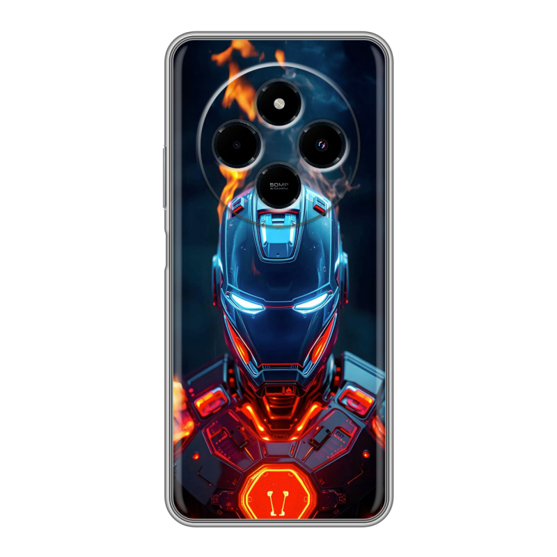 Силиконовый чехол на Xiaomi RedMi 14C с принтом IronMan Железный человек Силиконовый чехол на Xiaomi RedMi 14C с принтом IronMan Железный человек