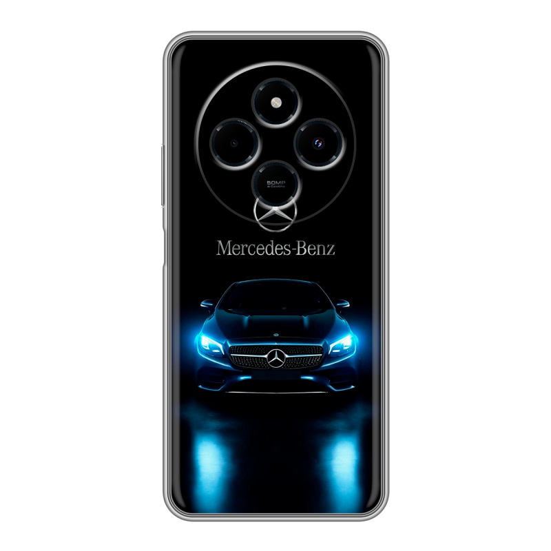Силиконовый чехол на Xiaomi RedMi 14C с принтом Mercedes Мерседес Силиконовый чехол на Xiaomi RedMi 14C с принтом Mercedes Мерседес
