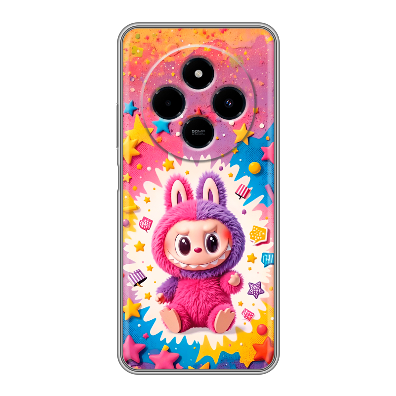 Силиконовый чехол на Xiaomi RedMi 14C с принтом Labubu Лабубу Силиконовый чехол на Xiaomi RedMi 14C с принтом Labubu Лабубу