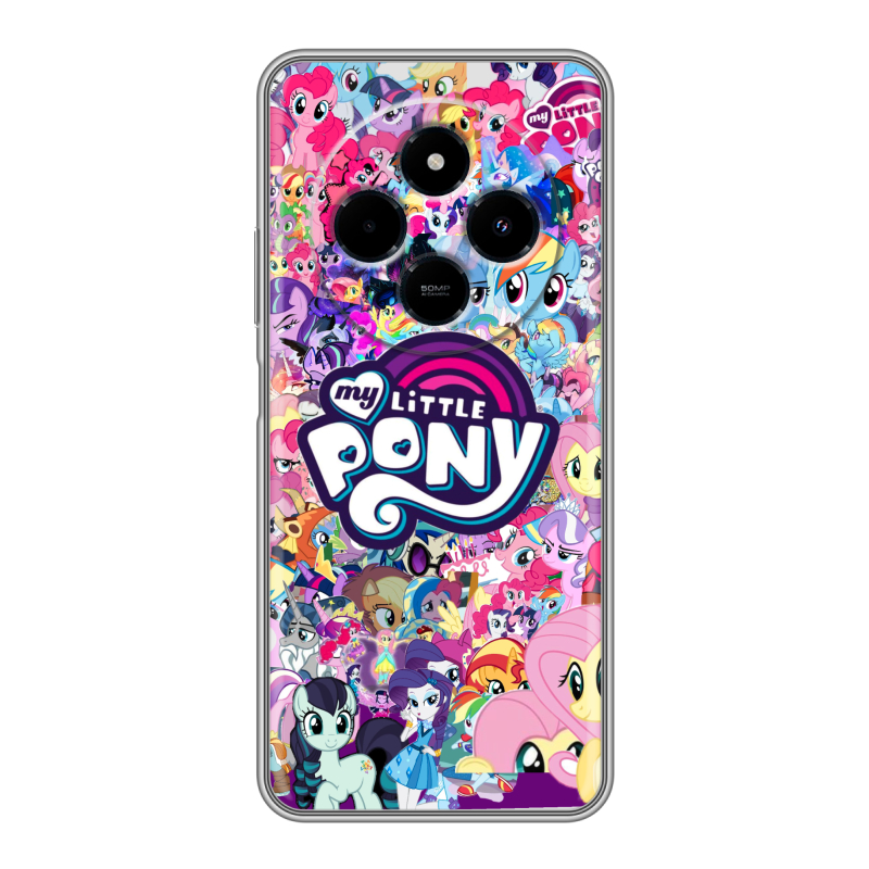 Силиконовый чехол на Xiaomi RedMi 14C с принтом My little pony Дружба чудо Силиконовый чехол на Xiaomi RedMi 14C с принтом My little pony Дружба чудо