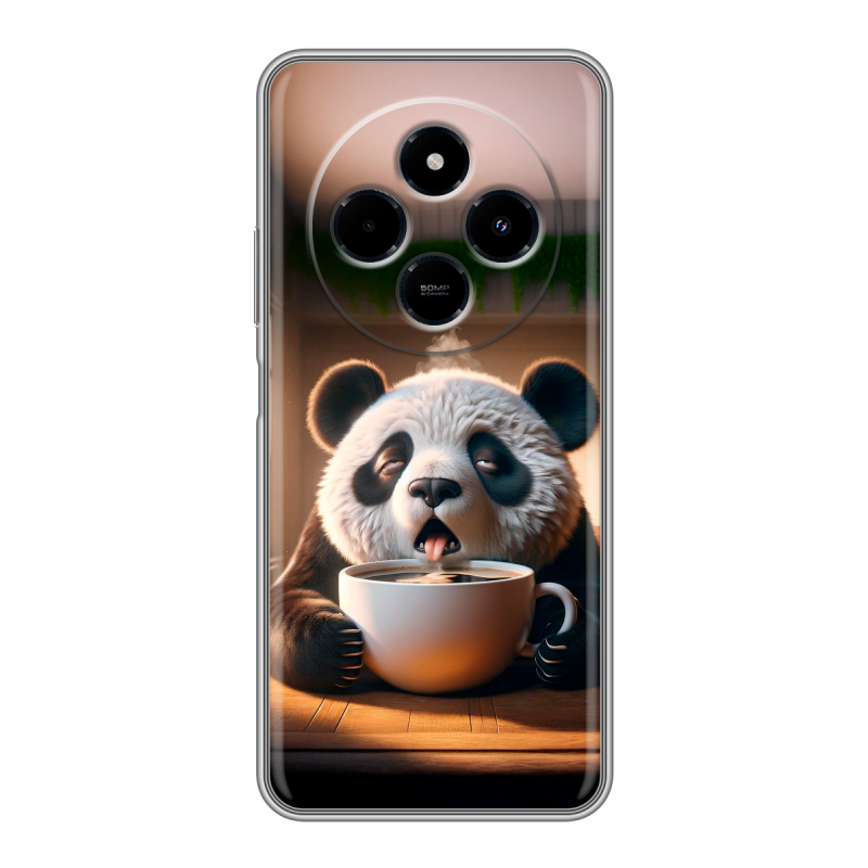 Силиконовый чехол на Xiaomi RedMi 14C с принтом смешная панда Силиконовый чехол на Xiaomi RedMi 14C с принтом смешная панда