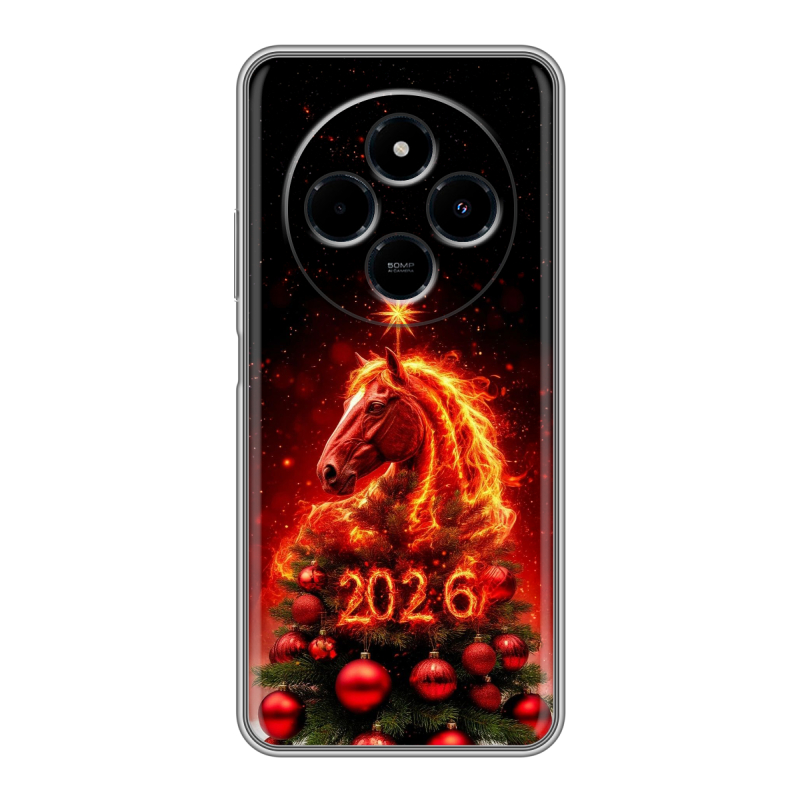 Силиконовый чехол на Xiaomi RedMi 14C с принтом Новый год Силиконовый чехол на Xiaomi RedMi 14C с принтом Новый год
