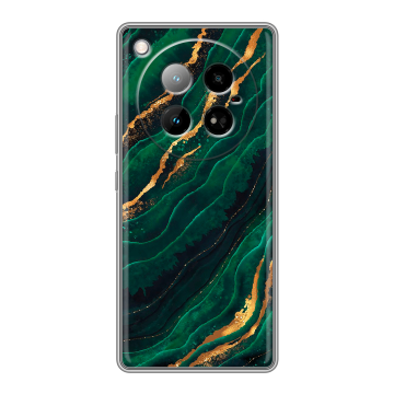 Силиконовый чехол на Infinix Zero 40 4G с принтом Мрамор зеленое золото