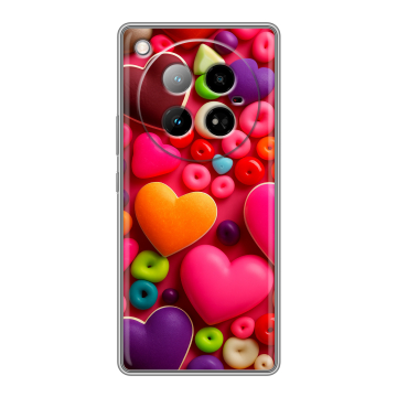 Силиконовый чехол на Infinix Zero 40 4G с принтом Сердечки