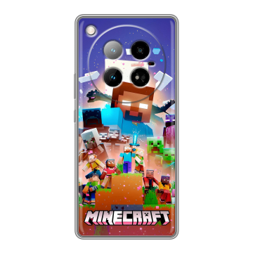 Силиконовый чехол на Infinix Zero 40 4G с принтом Майнкрафт Minecraft Силиконовый чехол на Infinix Zero 40 4G с принтом Майнкрафт Minecraft