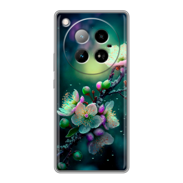 Силиконовый чехол на Infinix Zero 40 4G с принтом Цветы и мрамор Силиконовый чехол на Infinix Zero 40 4G с принтом Цветы и мрамор