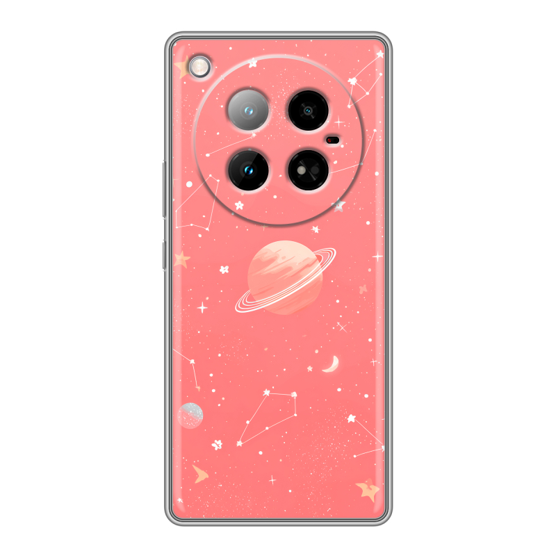 Силиконовый чехол на Infinix Zero 40 4G с принтом Розовый космос Силиконовый чехол на Infinix Zero 40 4G с принтом Розовый космос