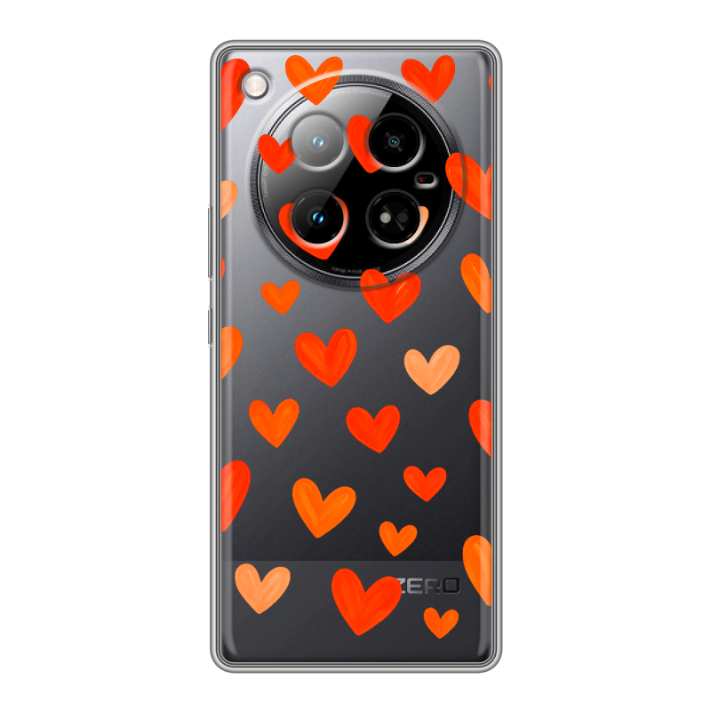 Силиконовый чехол на Infinix Zero 40 4G с принтом Сердечки Силиконовый чехол на Infinix Zero 40 4G с принтом Сердечки