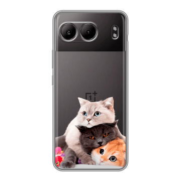 Силиконовый чехол на OnePlus Nord 4 5G с принтом Кошки