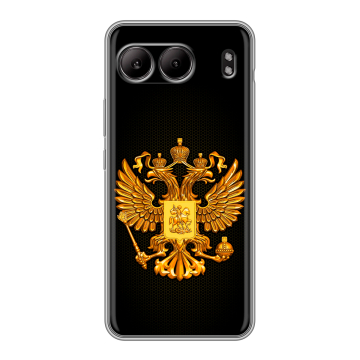 Силиконовый чехол на OnePlus Nord 4 с принтом Герб России желтый Силиконовый чехол на OnePlus Nord 4 с принтом Герб России желтый