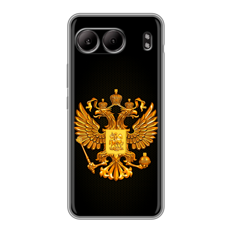 Силиконовый чехол на OnePlus Nord 4 с принтом Герб России желтый Силиконовый чехол на OnePlus Nord 4 с принтом Герб России желтый