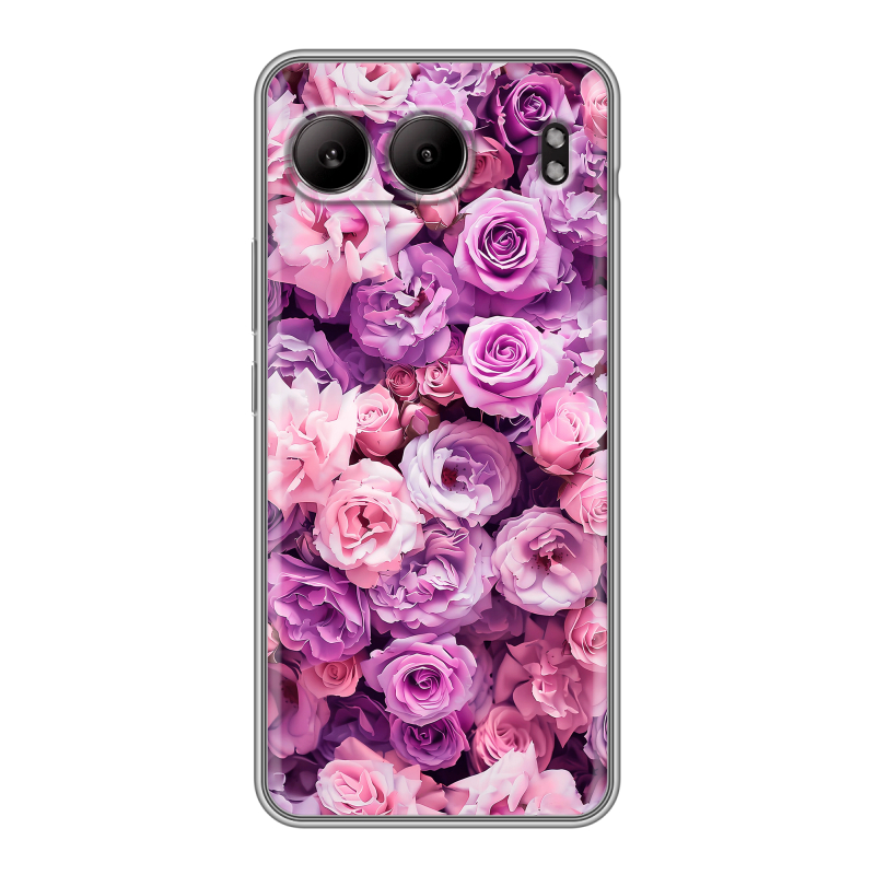 Силиконовый чехол на OnePlus Nord 4 с принтом лавандовые розы Силиконовый чехол на OnePlus Nord 4 с принтом лавандовые розы