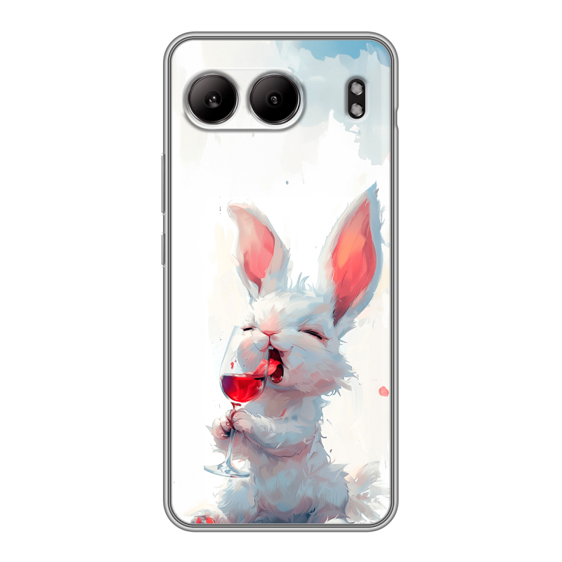 Силиконовый чехол на OnePlus Nord 4 с принтом кролик зайчик Силиконовый чехол на OnePlus Nord 4 с принтом кролик зайчик
