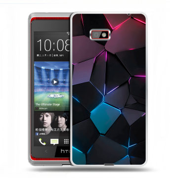 Силиконовый чехол на HTC Desire 600 с принтом Геометрия неона Силиконовый чехол на HTC Desire 600 с принтом Геометрия неона