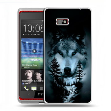 Силиконовый чехол на HTC Desire 600 с принтом Лесной волк Силиконовый чехол на HTC Desire 600 с принтом Лесной волк