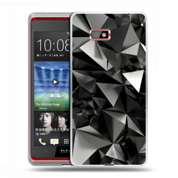 Силиконовый чехол на HTC Desire 600 с принтом Черные кристаллы Силиконовый чехол на HTC Desire 600 с принтом Черные кристаллы