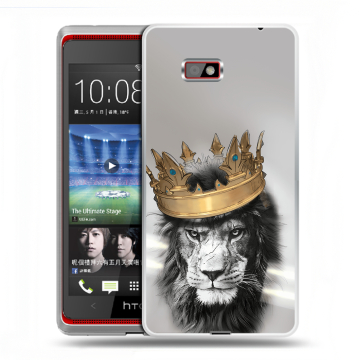 Силиконовый чехол на HTC Desire 600 с принтом Лев с короной Силиконовый чехол на HTC Desire 600 с принтом Лев с короной