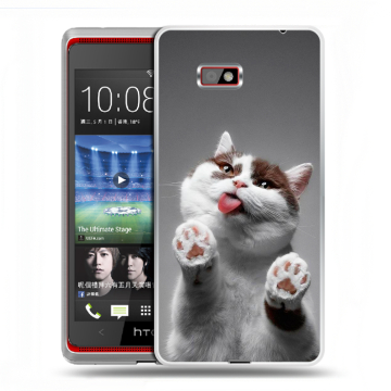 Силиконовый чехол на HTC Desire 600 с принтом Коты Силиконовый чехол на HTC Desire 600 с принтом Коты