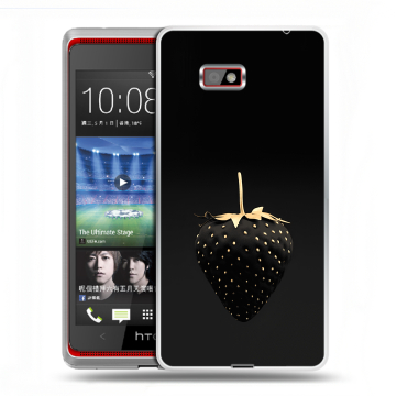 Силиконовый чехол на HTC Desire 600 с принтом Черная клубника Силиконовый чехол на HTC Desire 600 с принтом Черная клубника