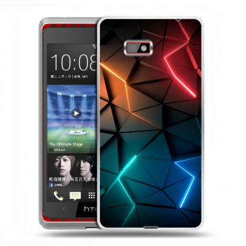 Силиконовый чехол на HTC Desire 600 с принтом Абстракция неон Силиконовый чехол на HTC Desire 600 с принтом Абстракция неон