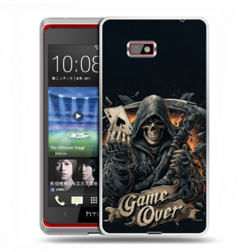 Силиконовый чехол на HTC Desire 600 с принтом Скелет карты Силиконовый чехол на HTC Desire 600 с принтом Скелет карты