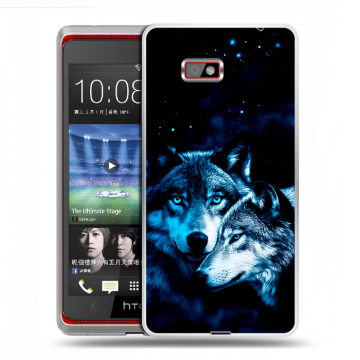 Силиконовый чехол на HTC Desire 600 с принтом Волки Силиконовый чехол на HTC Desire 600 с принтом Волки