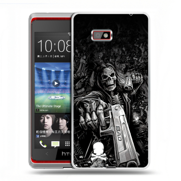 Силиконовый чехол на HTC Desire 600 с принтом Скелет Силиконовый чехол на HTC Desire 600 с принтом Скелет