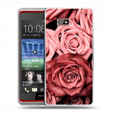 Силиконовый чехол на HTC Desire 600 с принтом Цветы розы Силиконовый чехол на HTC Desire 600 с принтом Цветы розы