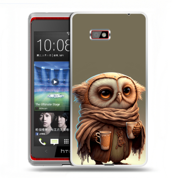 Силиконовый чехол на HTC Desire 600 с принтом Сова Силиконовый чехол на HTC Desire 600 с принтом Сова