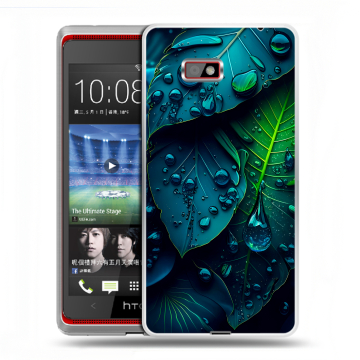 Силиконовый чехол на HTC Desire 600 с принтом Листья Силиконовый чехол на HTC Desire 600 с принтом Листья