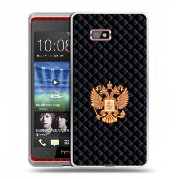 Силиконовый чехол на HTC Desire 600 с принтом Герб России принт