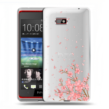 Силиконовый чехол на HTC Desire 600 с принтом Ветка сакуры